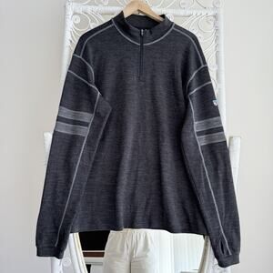 Kuhl Team Merino Wool Quarter Zip Pullover Sweater XL Mens Grey Hiking Gorpcore